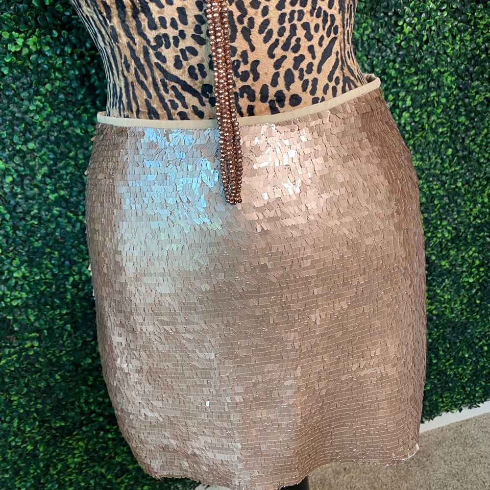 Badgley Mischa Mini Rose Gold Sequin Skirt SZ-L